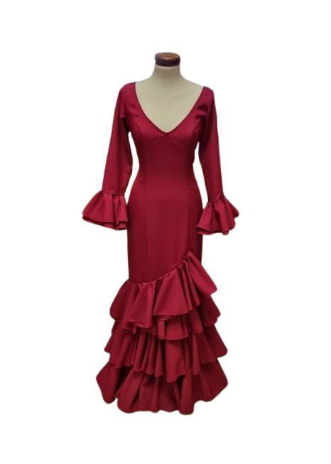 サイズ50.フラメンコドレスのロリータモデル。ガーネット